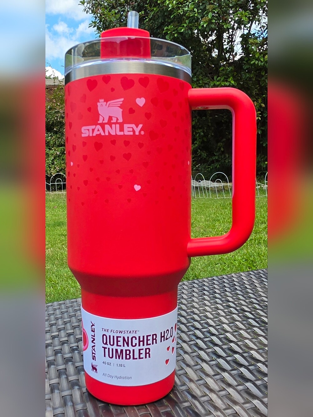 Stanley X Target Quencher H2.0 40 oz Sweet Hearts RED Valentine Tumbler New